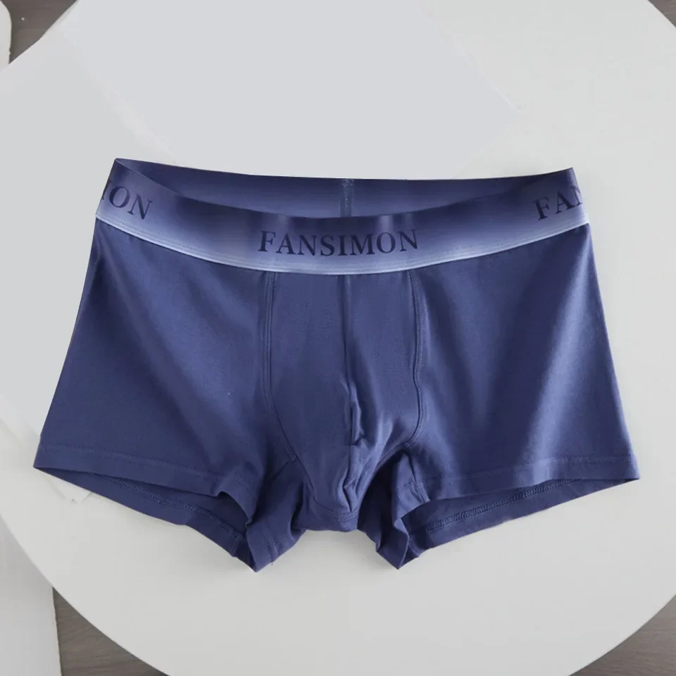 

1pc Men Cotton Soft Boxer Shorts Comfortable Breathable Gradient Home Underwear Trunks Solid Color XL-4XL Large Size Pantie