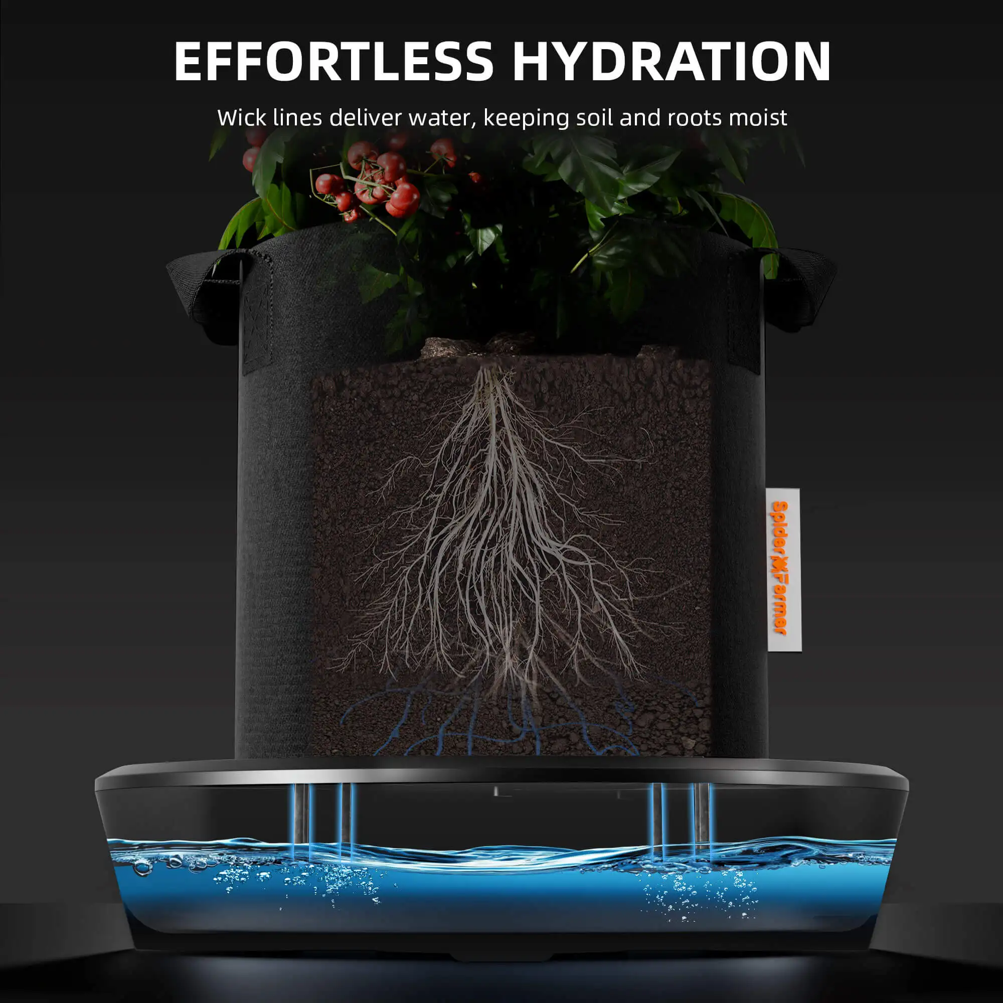 Spider Farmer 4 Pack Gravity Feed No Power Silent Auto Watering System Self Watering System Kit with 13 Gallon Reservoir