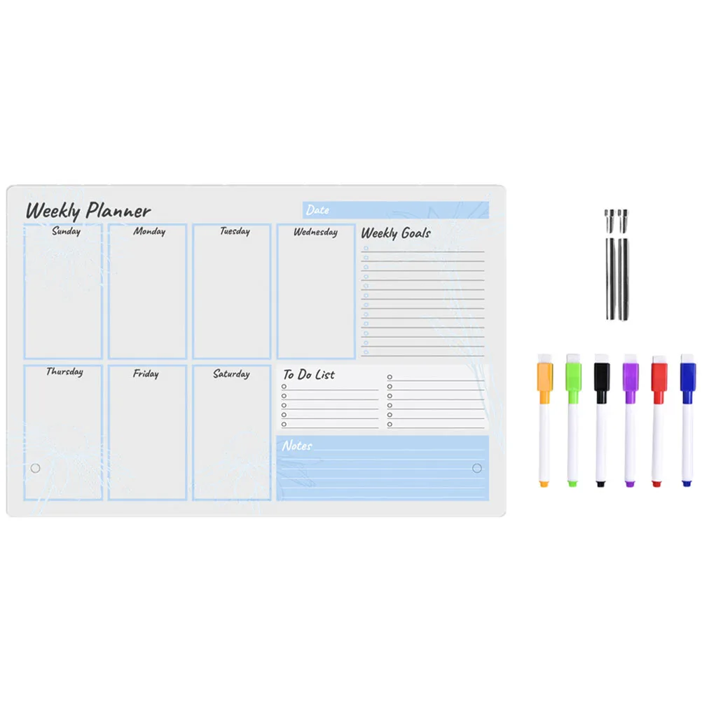 1 مجموعة من مذكرة الاكريليك سطح المكتب لوحة المسح الجاف للقيام بقائمة مخطط مكتب منظم قرطاسية المدرسة واضح السبورة المفكرة