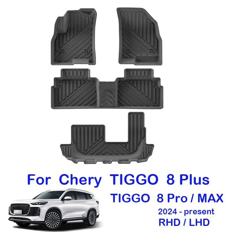 

Автомобильные коврики для Chery TIGGO 8 Plus Pro MAX 2024- present 2025 Коврик для багажника Водонепроницаемый нескользящий комплект ковров Вантажные вкладыши RHD