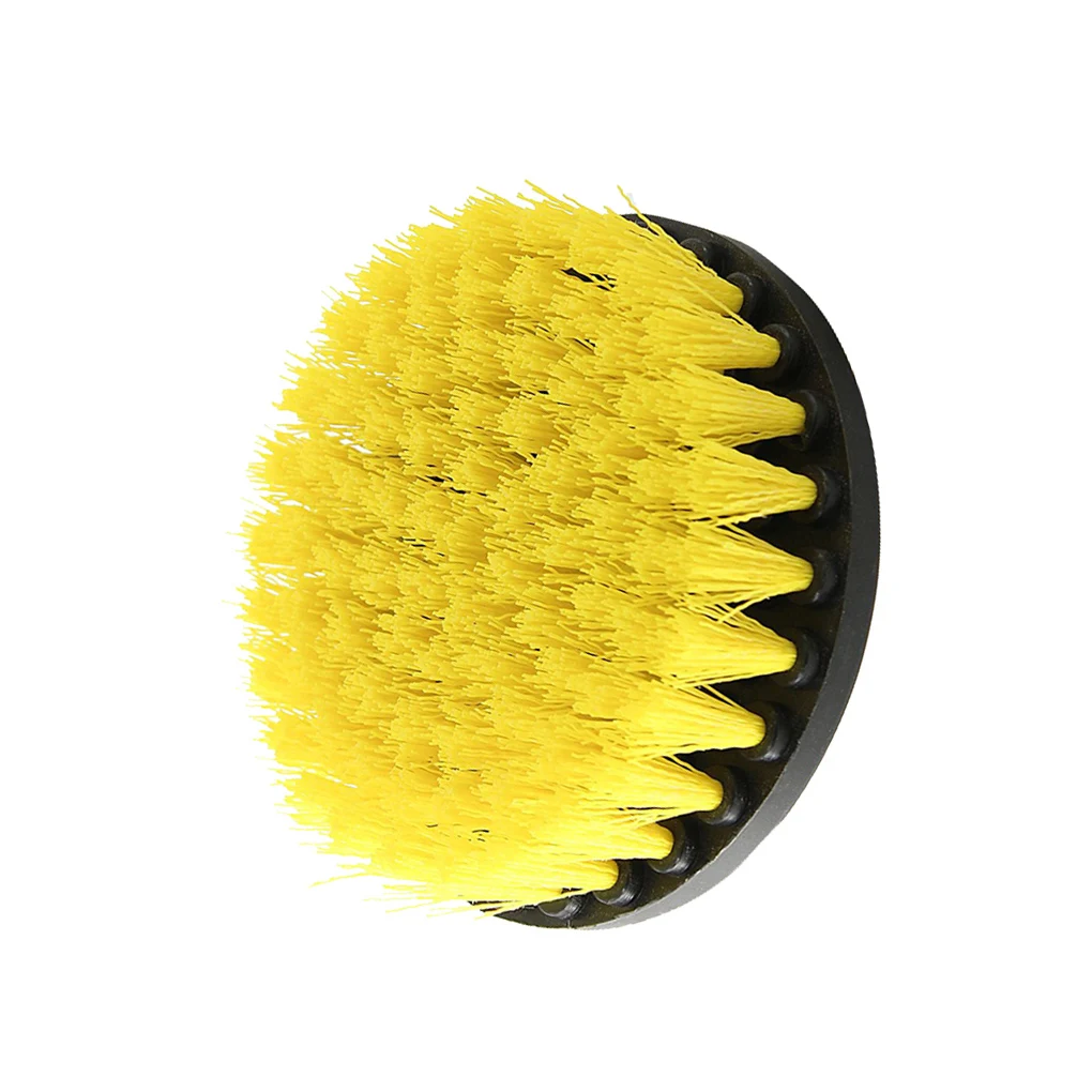 Yellow Green Drill Cleaning Brush Heavy Duty Cleaner Scrubber with Stiff Bristles for Carpet Car Mats Tile