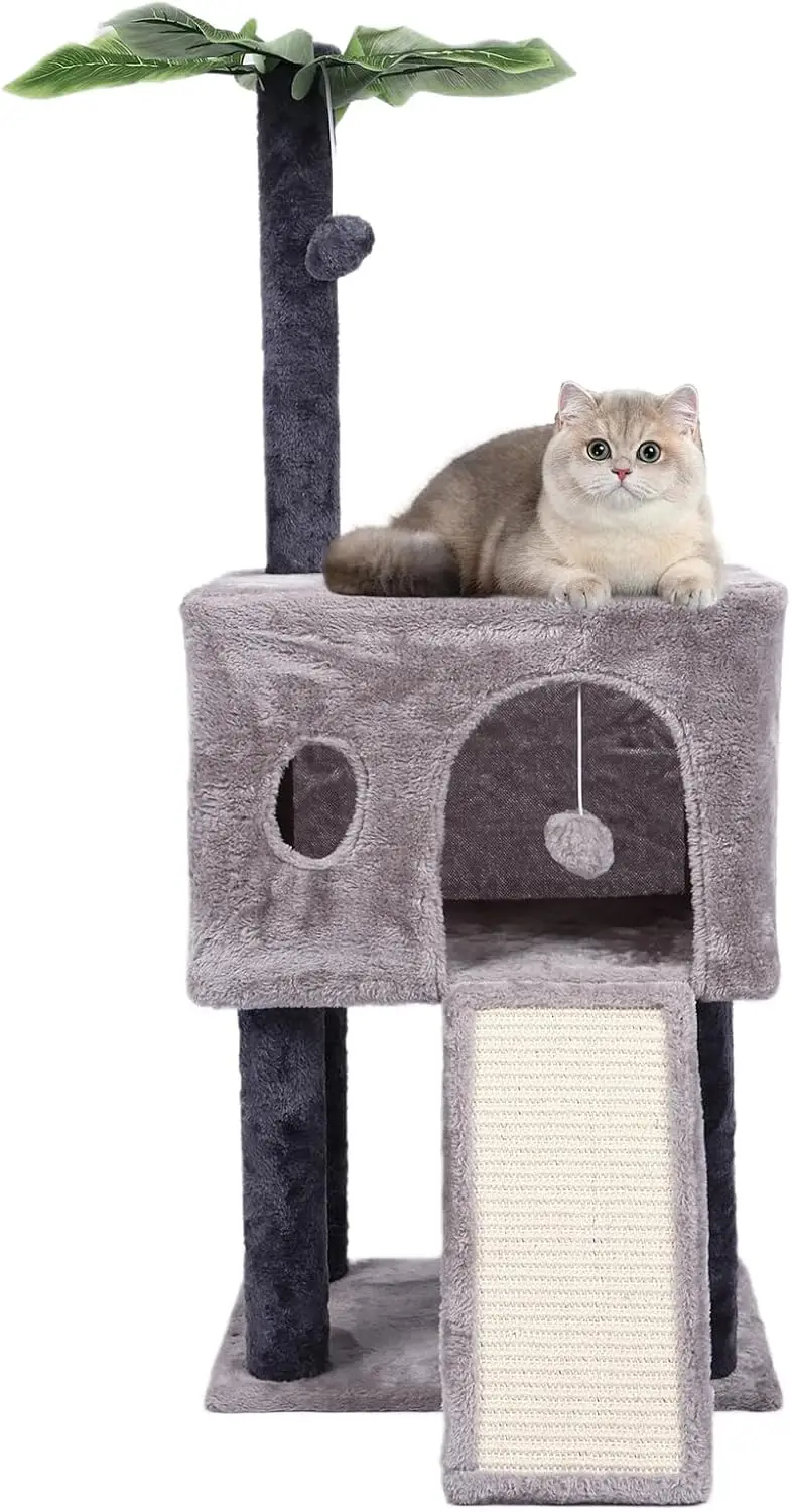 

41″ Cat Tree for Indoor Cats Furniture, Cat Tower with Scratching Board and Save Space, Modern
