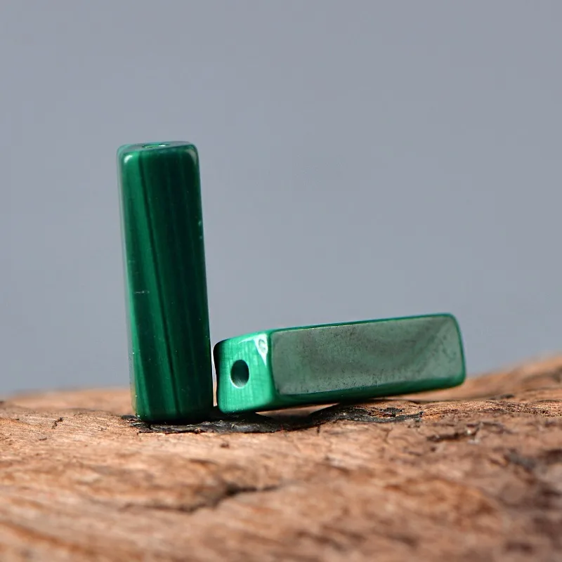 Natural malachite rectangular beads loose beads DIY jewelry accessories