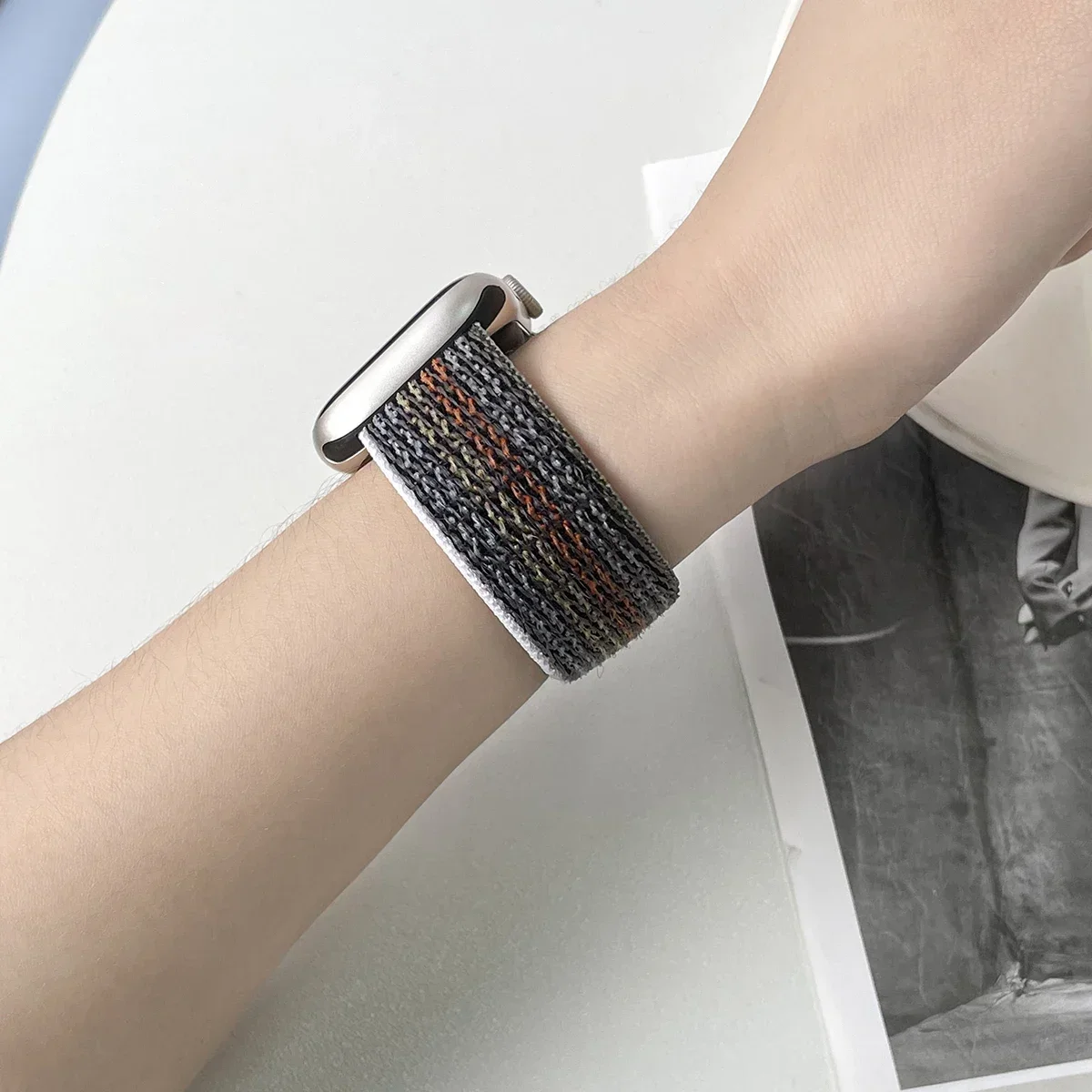 Apple Watch 밴드 스트랩 용 나일론 루프 Ultra2 49mm 44mm 40mm 45mm 41mm 42mm 팔찌 iwatch Serie apple watch band 9 8 se 7 6 5 3