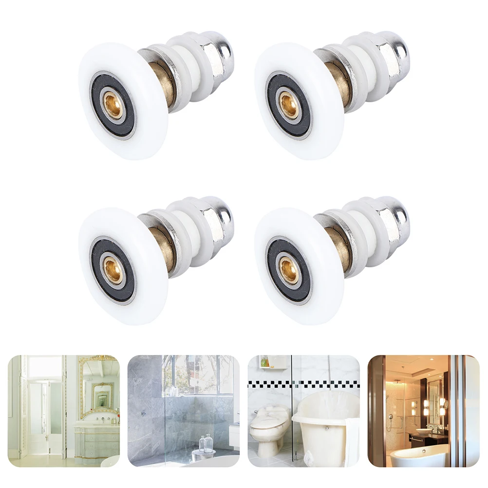 

4 Pcs Glass Sliding Door Pulley Bearing Shower Rollers Runners Wheels Rv Bathroom Doors Replacement