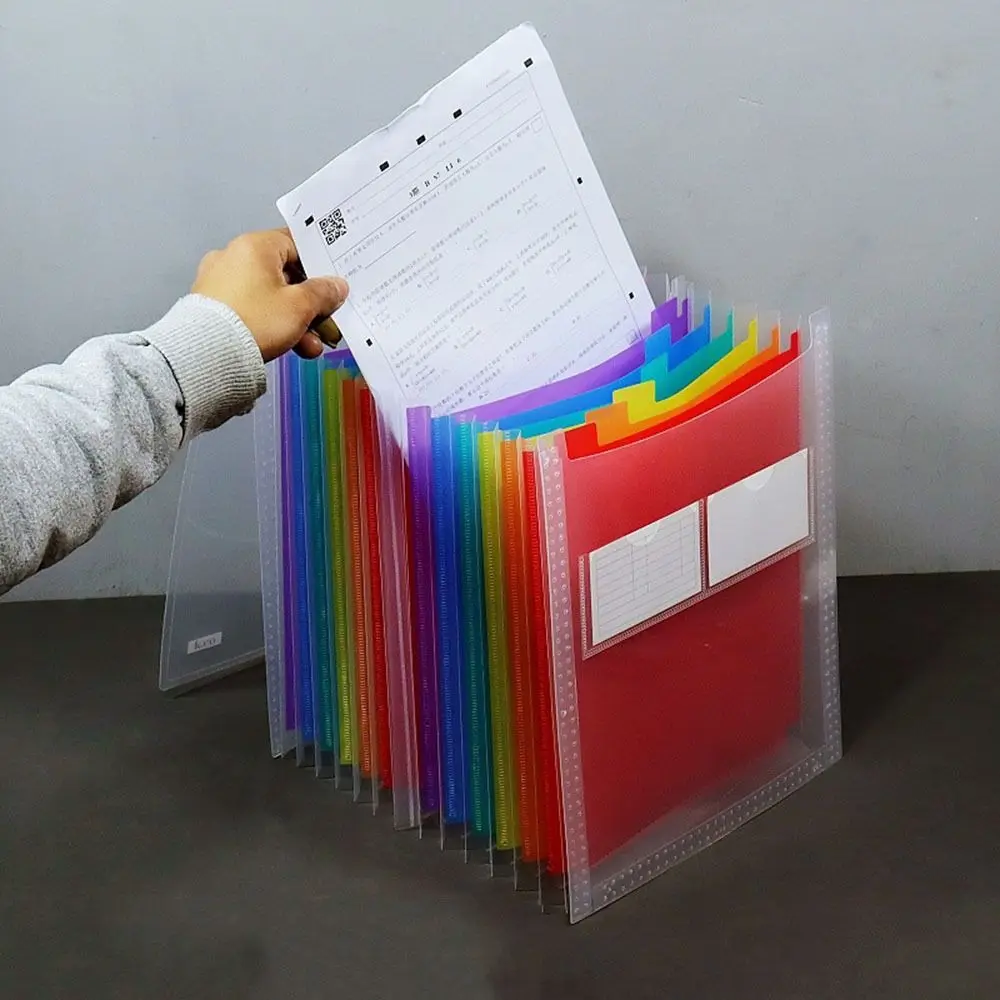 

Portable Archivador A4 File Folders 7/25 Pockets Vertical File Organizer Thick Colorful Document Holder Back to School