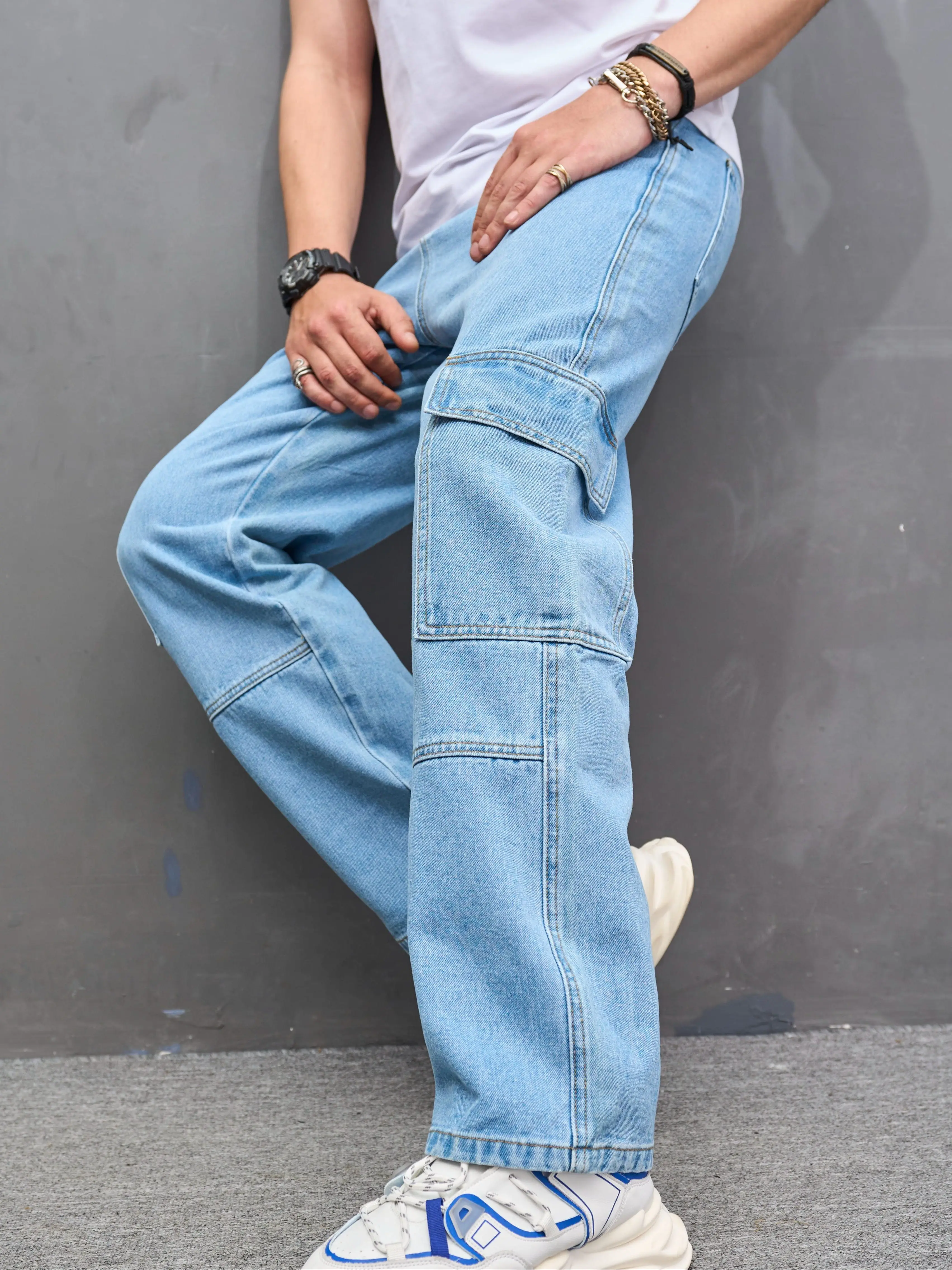 

Cross-border Foreign Trade 2025 Men's New Jeans American Fashion Loose Pants High Street Versatile Men's Wide-leg Pants