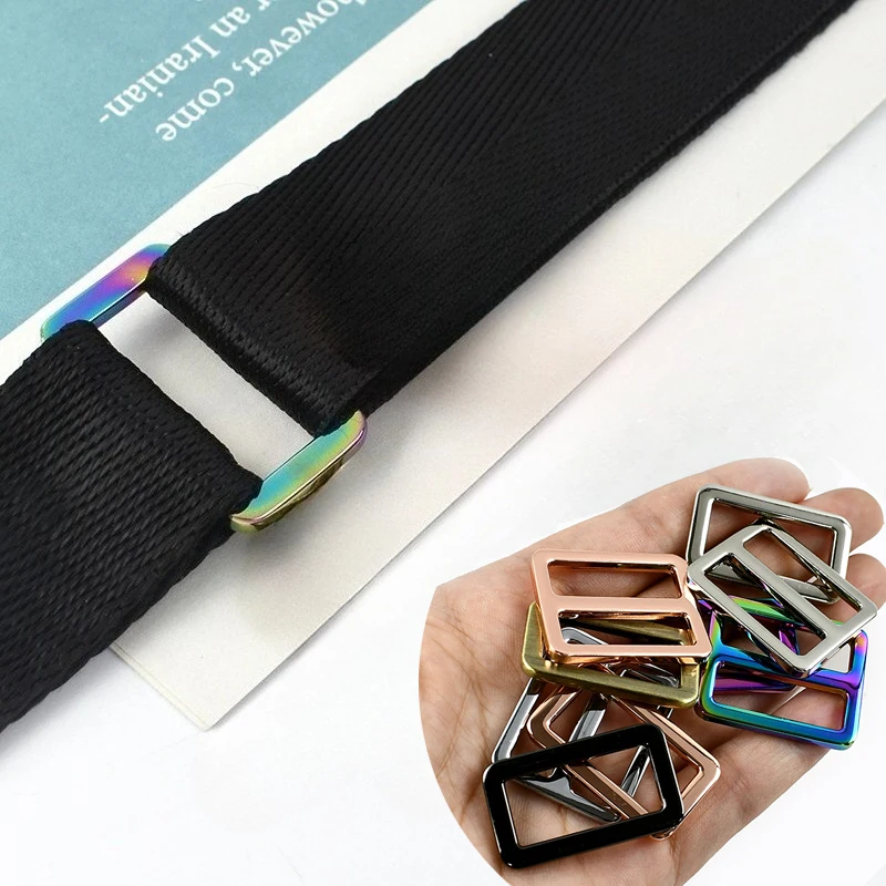

50Pcs 20-50mm Metal Tri Glide Buckle D-Ring Rectangular Buckles Webbing Connect Clasp Bag Shoulder Strap Adjust Clasps Accessory