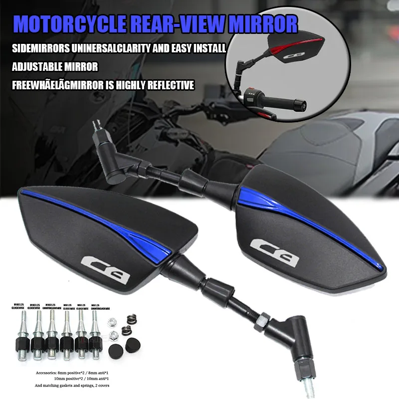 

For Honda CB125R CB150R CB190R CB250R CB300R CB400 CB500X CB500R 10mm Adjustabale Rearview Rear Mirrors Side Mirro Accessories