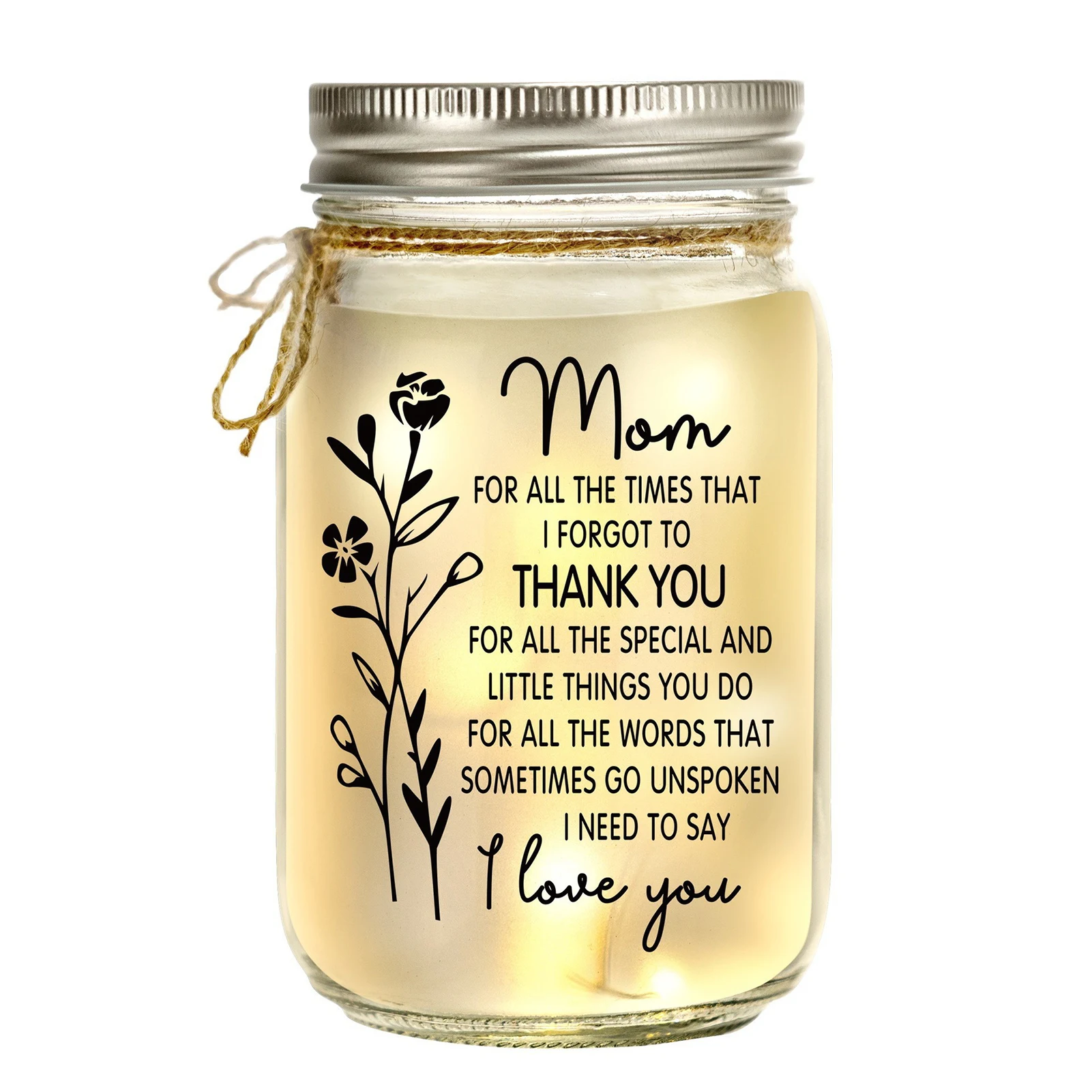 

Sturdy Decorative Money Can With Light String For Gifting Battery Box Light String Jar