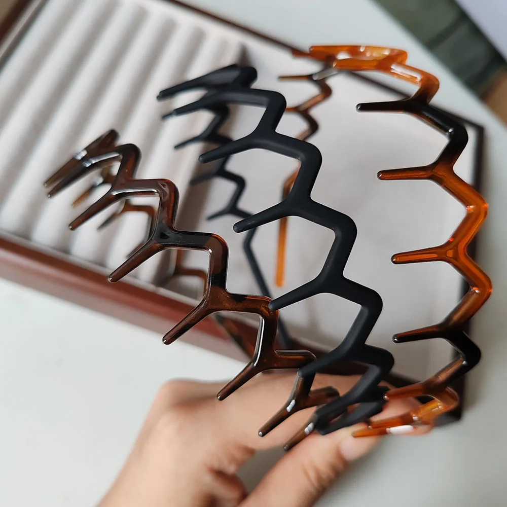 2pc Retro Leopard Schwarz Lünette Haarbänder Stirnbänder für Frauen Mädchen Vintage Hoop für Party Washface Werkzeug Haar Bands zubehör – Detail 9
