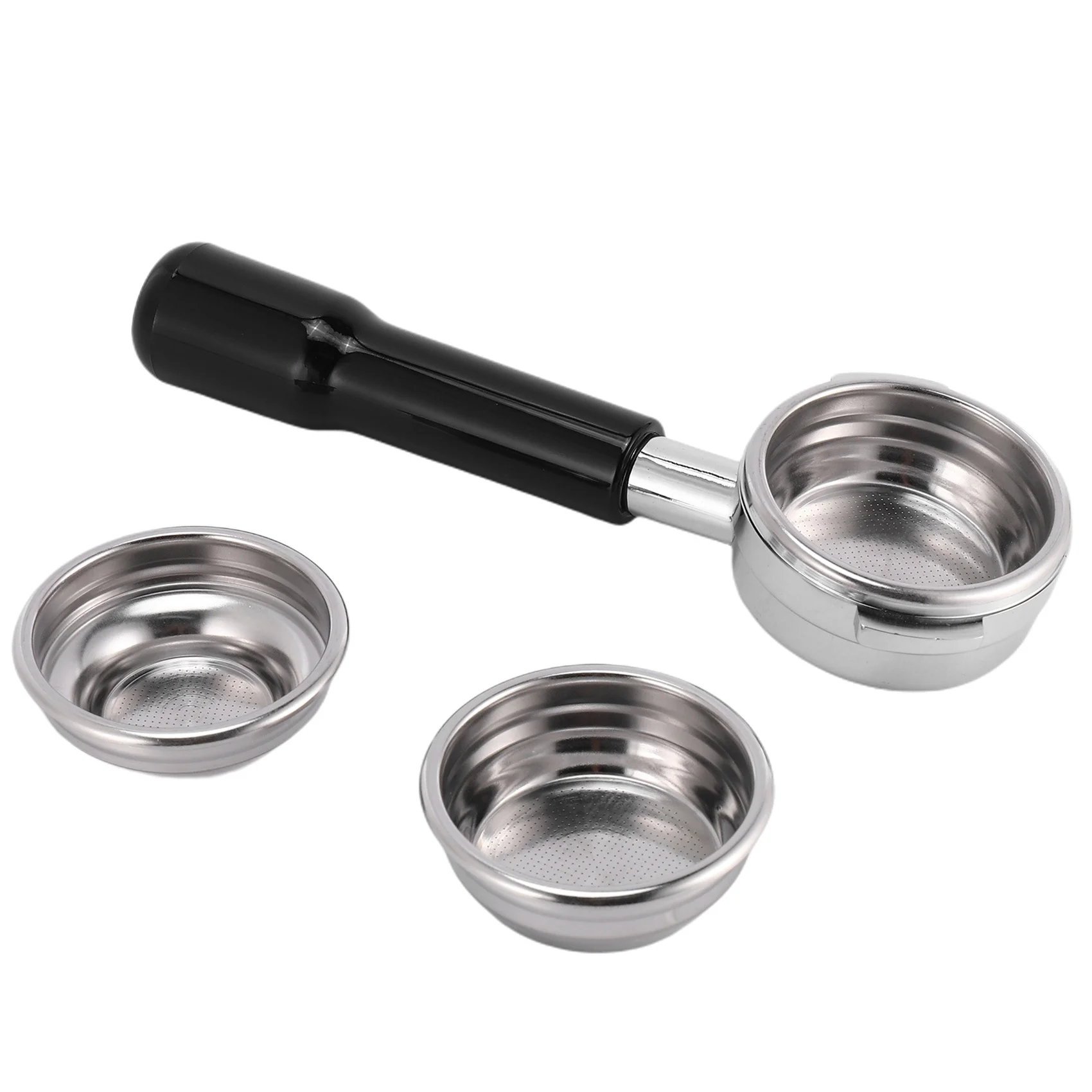 Mesin Kopi Espresso Profesional Baja Tahan Karat Tanpa Dasar A39M 58MM dengan Keranjang Filter Cangkir Tunggal dan Ganda