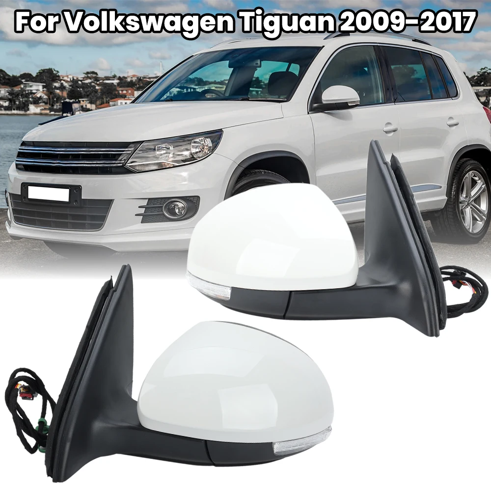 

6 Pins Rearview Mirror Assembly For Volkswagen Tiguan 2009 2010-2017 US Version White Heated Door Side Mirror Car Accessories