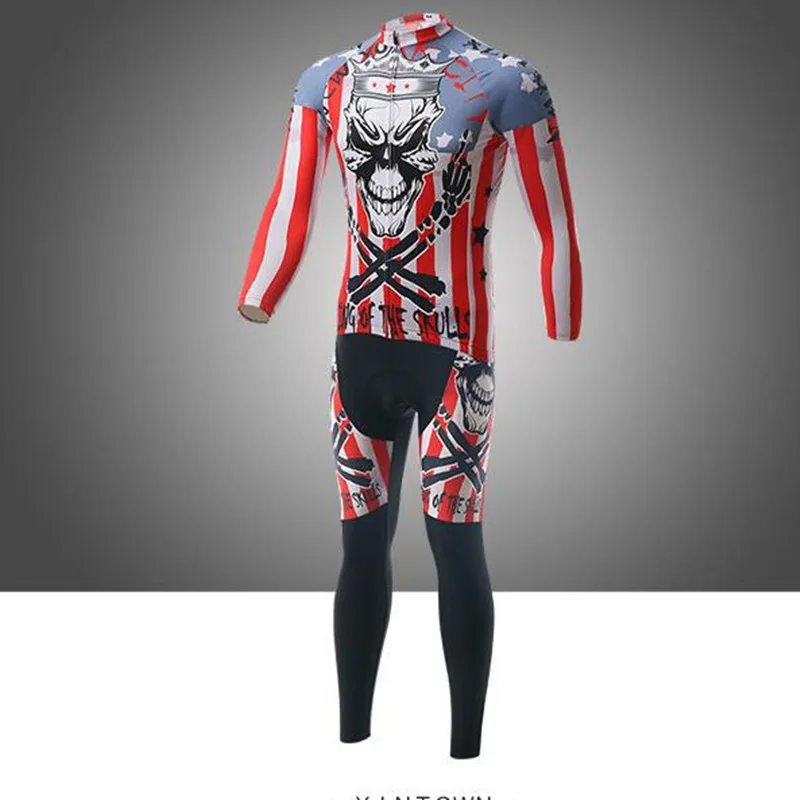 Q971 Xintown Skeleton Soldier Jersey Long Sleeve Suit Bicycle Suits Spring And Autumn Moisture Sweat Pants Cycling Sets