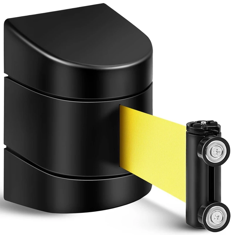 

1 шт. 16,4 футов Магнитный настенный выдвижной ремень барьер фиксированный ремень безопасности с ABS Чехол черный и желтый