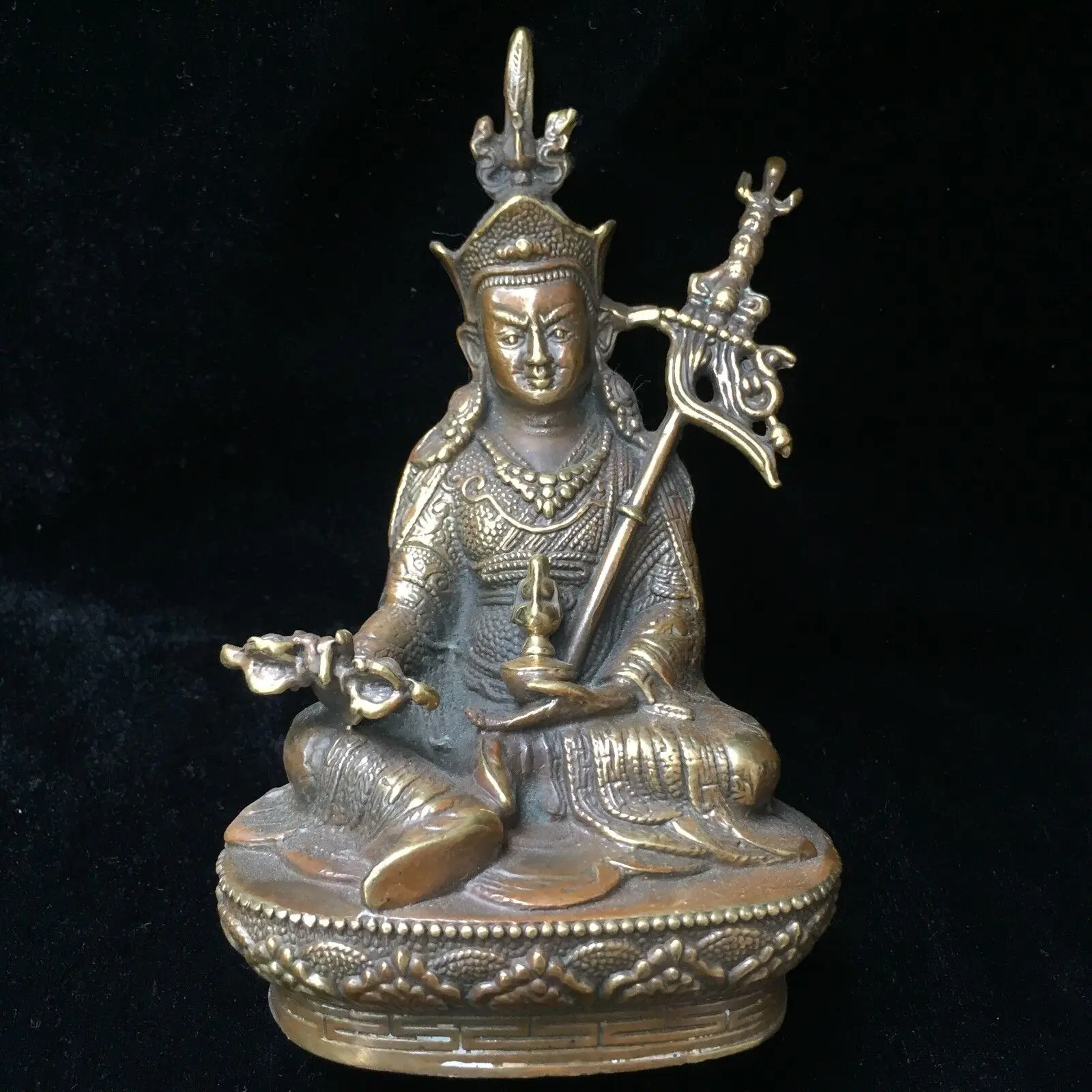 Chinese Old Handwork Copper Collectible Ksitigarbha Bodhisattva Antique Statue