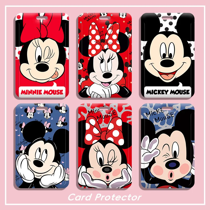 

Cartoon Minnie Mouse Mickey Mouse Keychain Card Holder Anime Card Holders Easy Reel Clip Doctor Student IC ID Card Badge Holder
