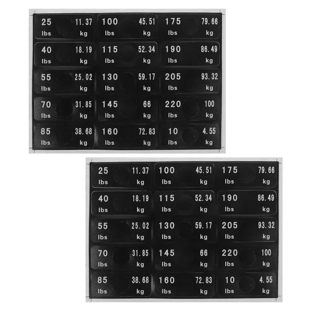 

2Sets Weight Sticker Labels Fitness Equipment Number Decals for Quick Identification on Dumbbells Weight Stack Gym Training