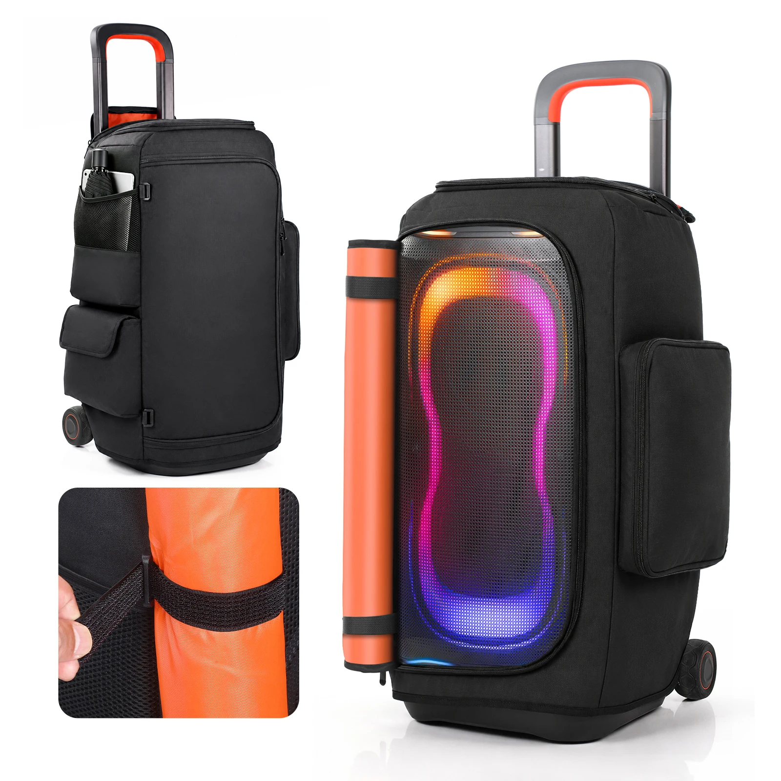 Nylon Speaker Dust Bag for Party Speaker 330 Waterproof Cover Dual Side Zipper Storage Pockets