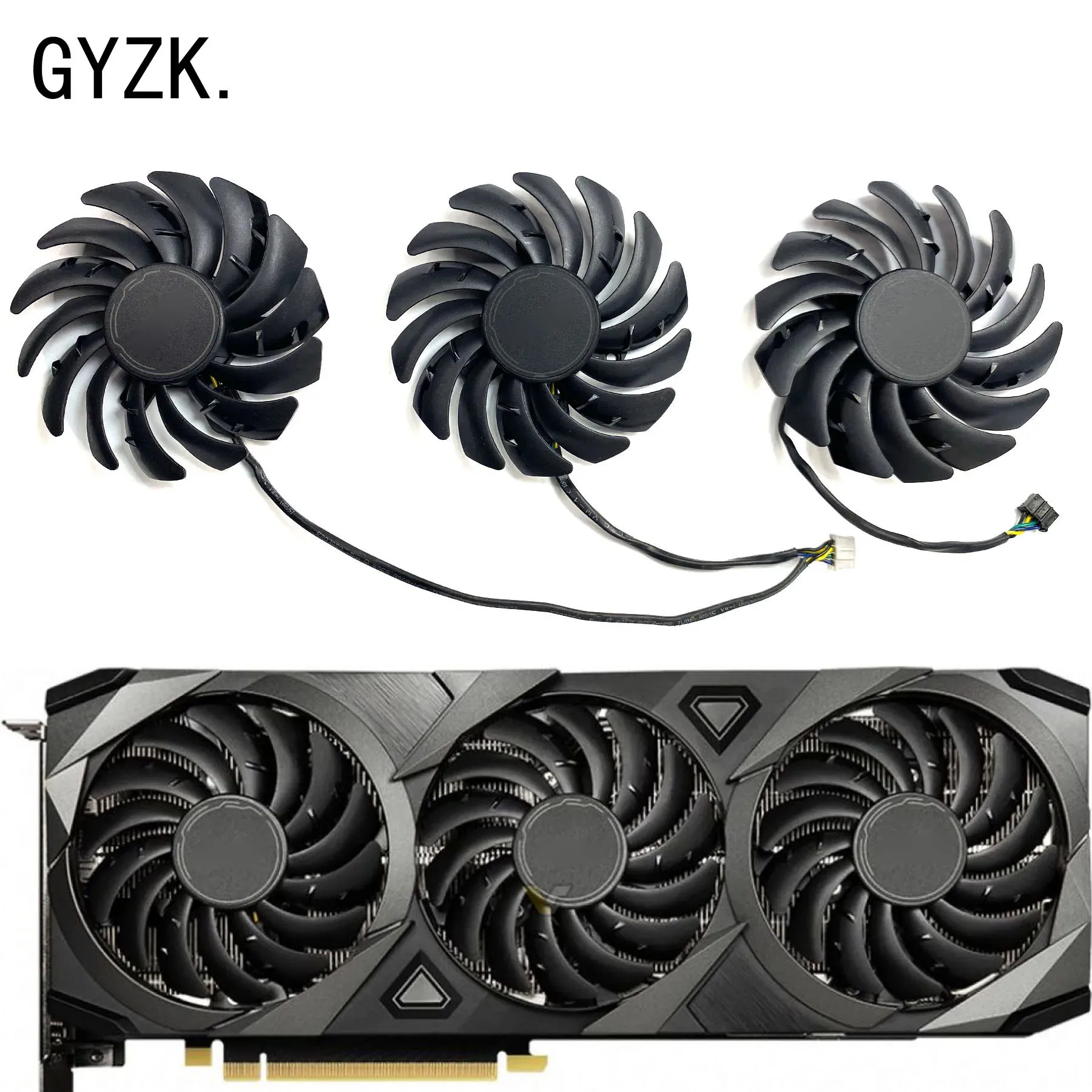 MSI GeForce 그래픽 카드 교체 선풍기, RTX3060 3060ti 3070 3070ti 3080 3080ti 3090 VENTUS 3X OC 완투시 PLD09210S12HH