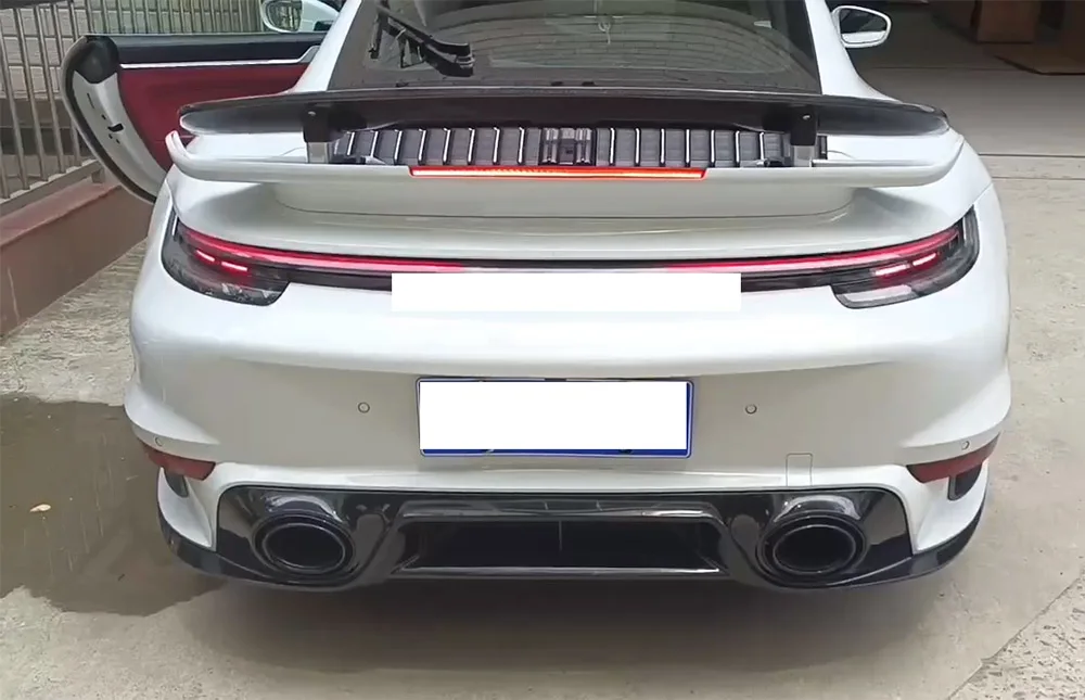 For 2019 to 2022 Porsche carrera911 to turbo SD tail wing PP primer 992 retrofitting lifting tail with brake light boot spoiler