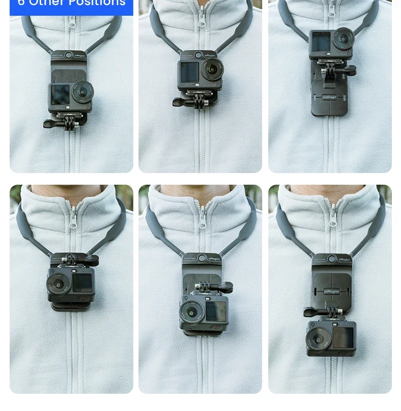aMagisn Unsichtbare Magnetische Nackenhalterung, POV Nackenhalterung für Gopro / DJI Pocket 4 / Insta360 Ace, Luna Ultra Zubehör – Detail 16