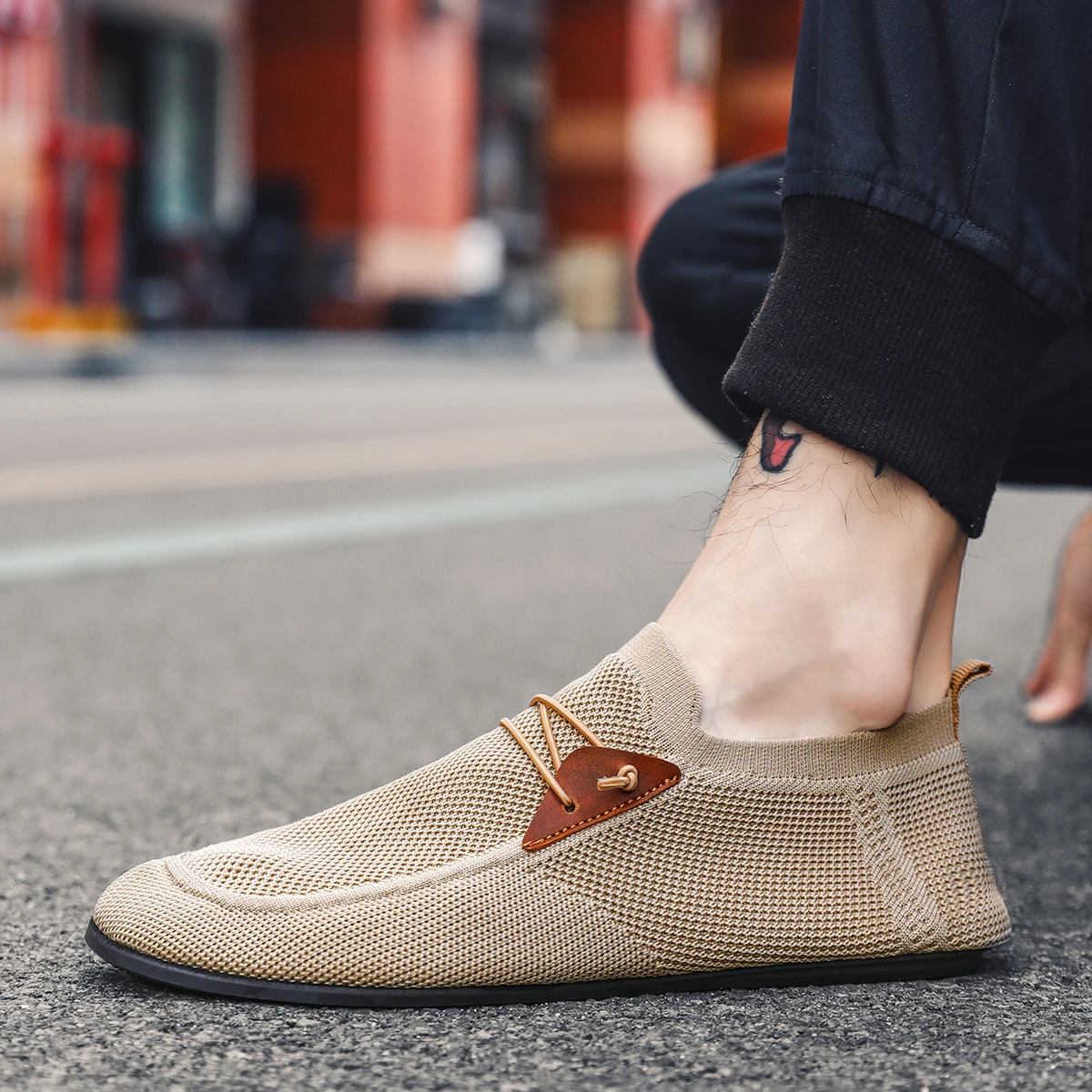 Spring and Summer Men's Loafers One-Piece Lazy Sneakers for Comfort and Convenience
