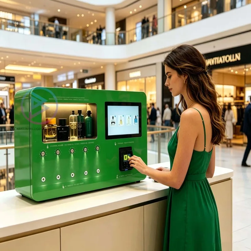 Wall Mount Perfume Vending Device Supports Five 100ml Cologne Bottles Equipped With Open SDK Secondary Development Interface