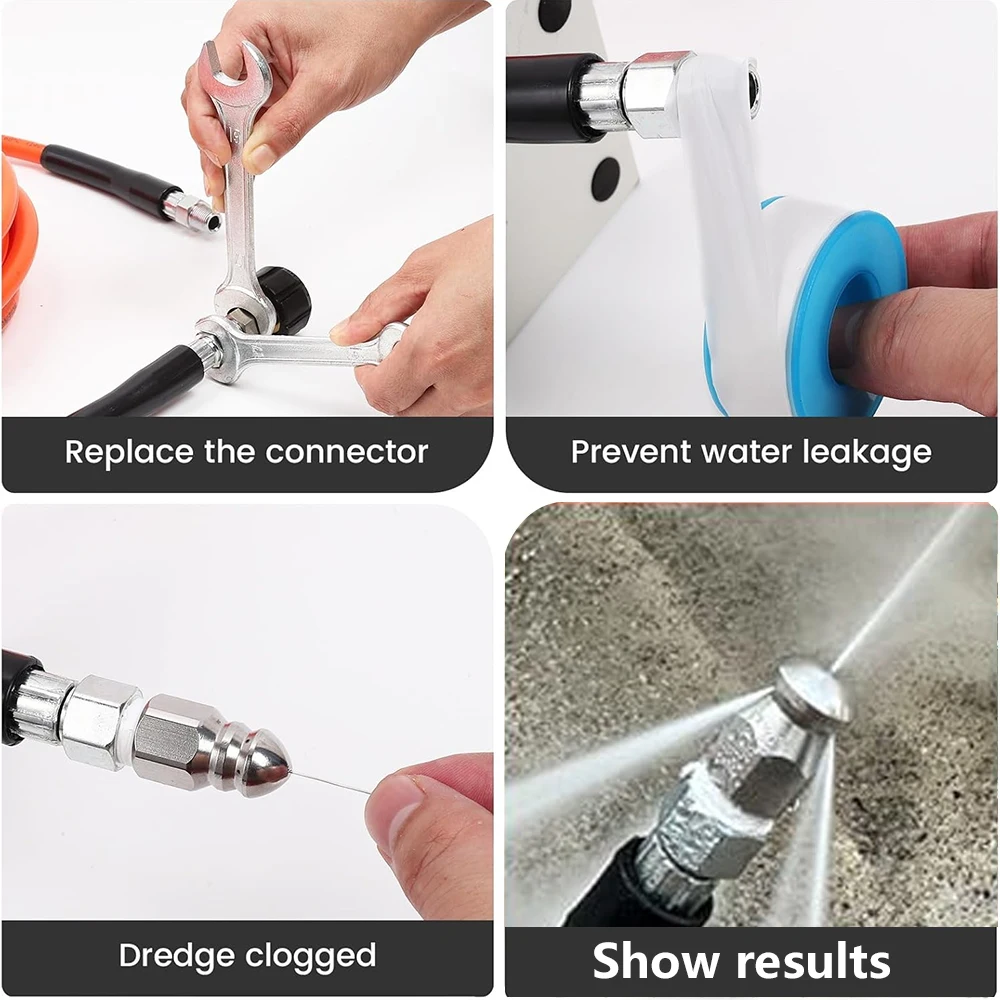 20M Sewer Drain Water Cleaning Hose Pipe Cleaner for Karcher Huter Hammer Nilfisk STIHL Bosch Lavor High Pressure Washer