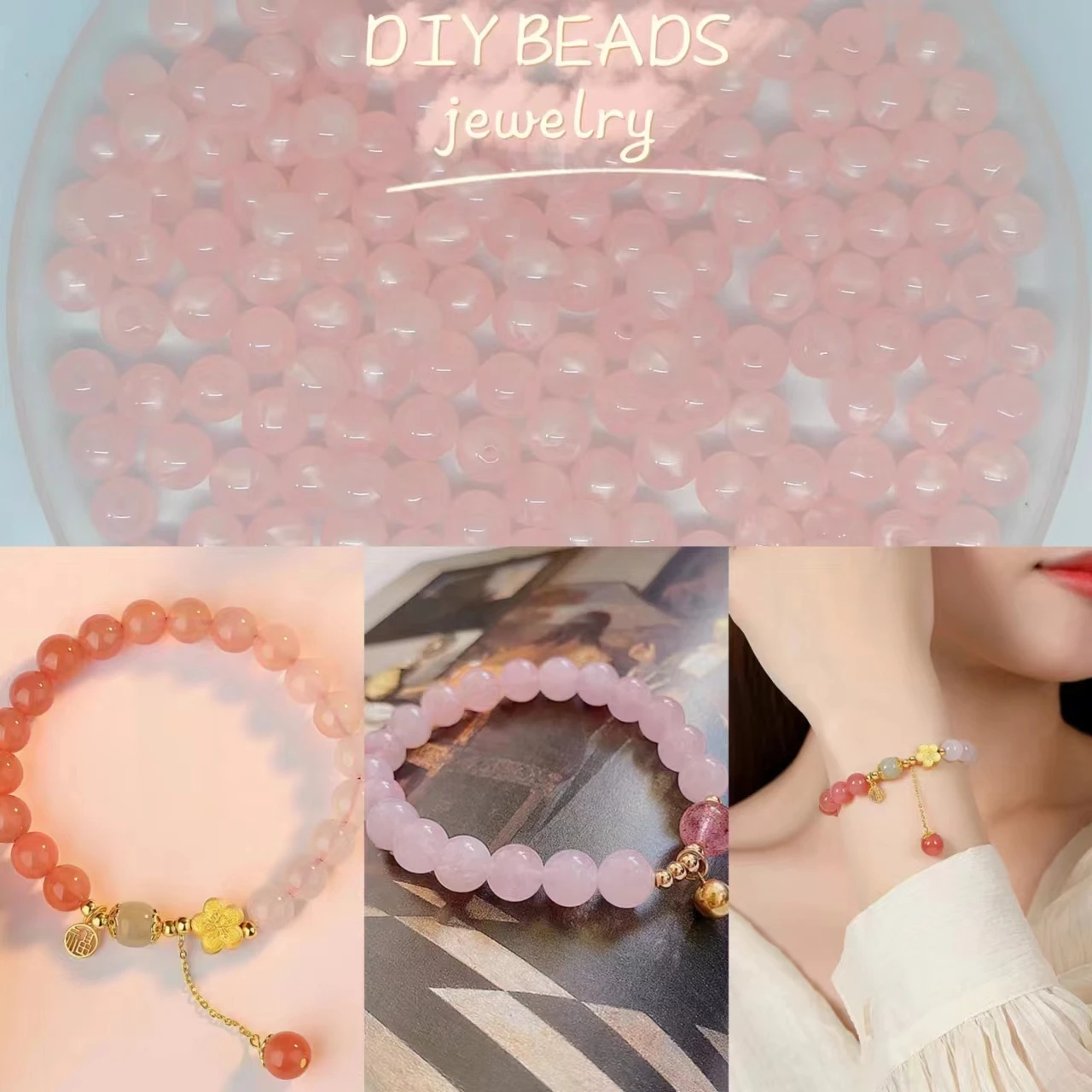 50 Stuks Jade Textuur Bootst Natuurlijke Ruwe Steen Hars 10Mm Kralen Sieraden Accessoires Voor Diy Armband Ketting Sieraden Maken