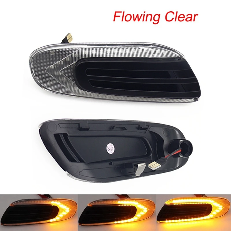 2Pcs Side Signal Indicator Car Leaf Edge Lights Sequential Blinker Repeater Light For BMW Mini F55 F56 F57