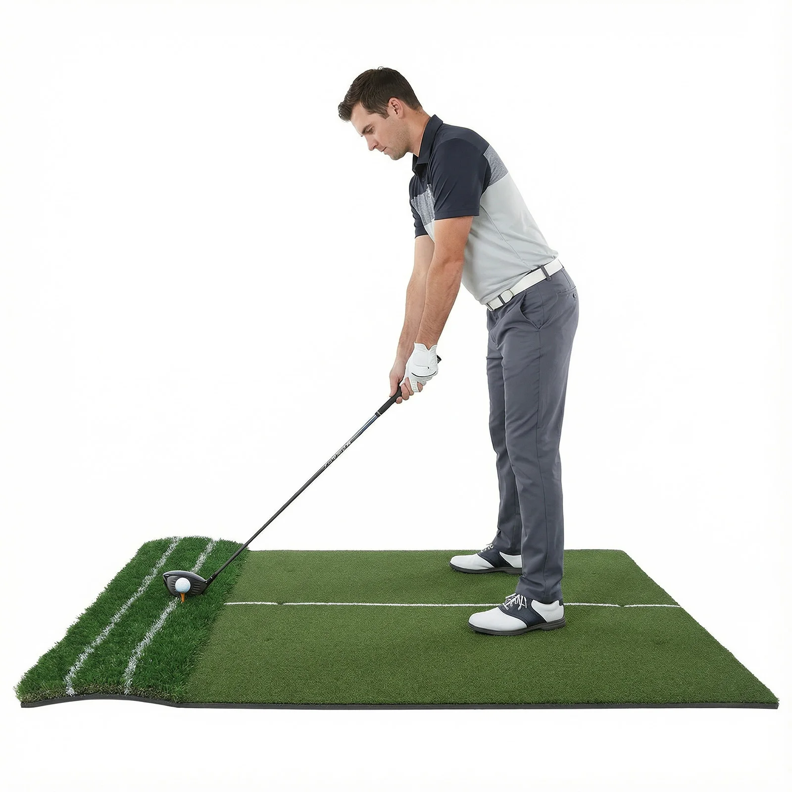 

Golf Putting Training Mat Golf Practice Mat with 10mm EVA Foam 1.2x1.5m 11mm Short and 40mm Rough Grass Gifts for Men Women Home