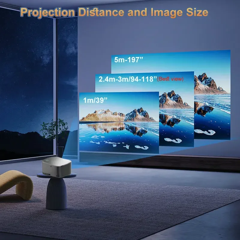 Vivicine เครื่องฉายวิดีโอสมาร์ทโฮม A6อัปเกรด, เครื่องฉายวิดีโอที่ป้องกันฝุ่น, แอนดรอยด์9.0, Full HD, 1080P