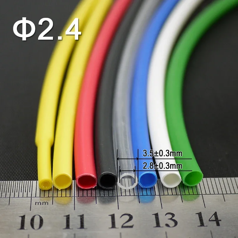 

1/5/10/25/50/100M 3:1 Heat Shrink Tube with Glue Thermoretractile Heat Shrinkable Tubing Dual Wall Heat Shrink Tubing Dia 2.4mm