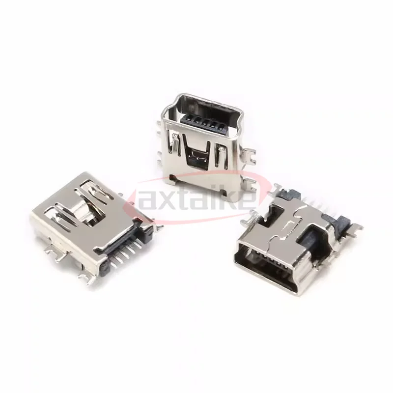 20 PÇS/LOTE Mini USB 5Pin Conector de Soquete Fêmea 4 pés para Carregamento de Cauda Conector de Porta de Carregamento de Telefone Móvel 90/180 graus SMD
