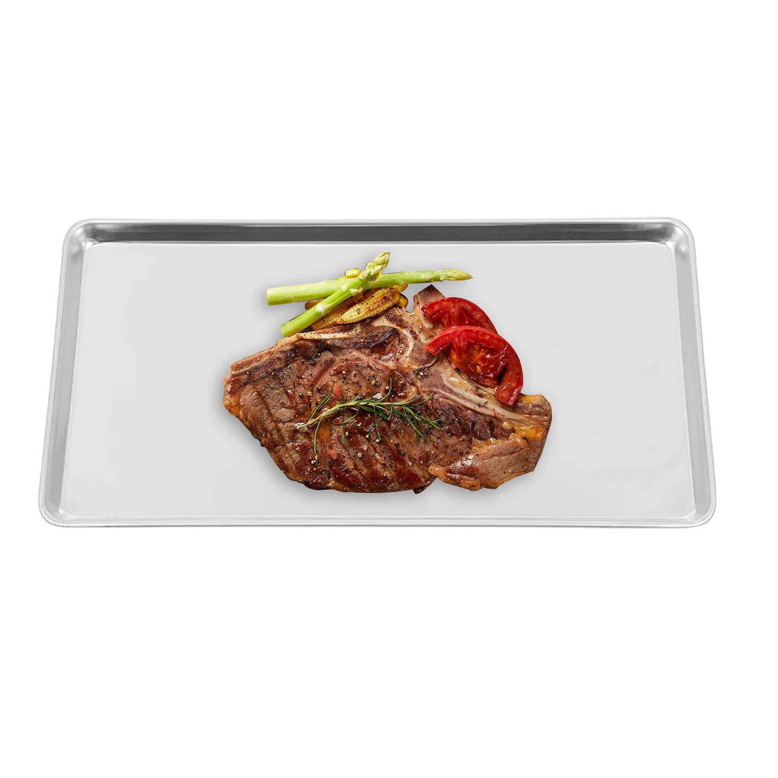 

Premium Rectangular Cold Noodle Plate Polished Stainless Steel Tray for Food Service Party Banquet Kitchen Use