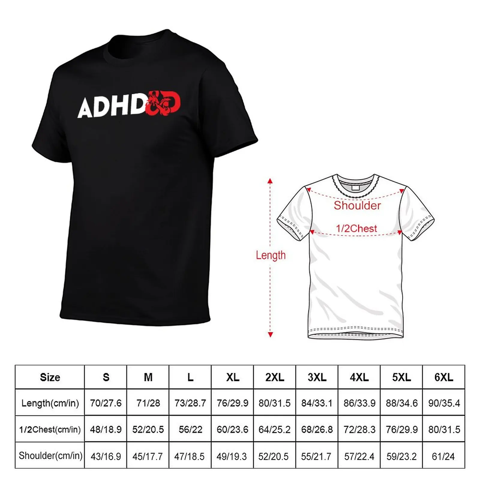 ADHD&D Logo T-Shirt men t shirt cotton 100% man t shirts graphic anime t shirts oversize T-Shirt