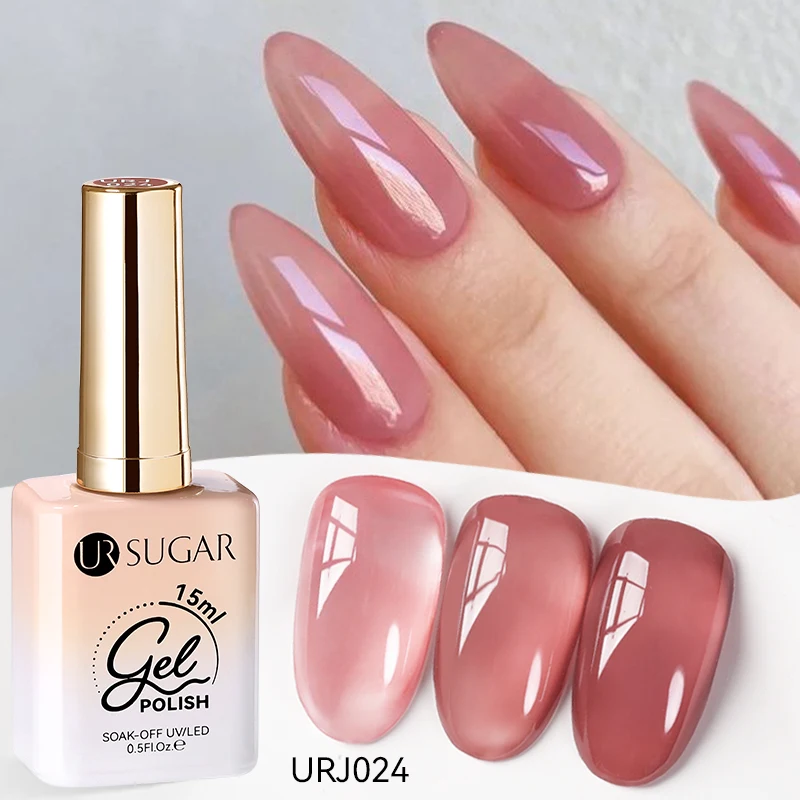 UR SUIKER 15 ml Jelly Gel Nagellak Zwart Rood Roze Kleur Semi Permanente Nail Art Manicure Losweken LED UV Gel nagellak