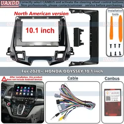 10.1 inch Car Radio Frame Fascia Adapter For Honda Odyssey 2019-2021 Android Dashboard Panel Trim Kit cable video harness panel
