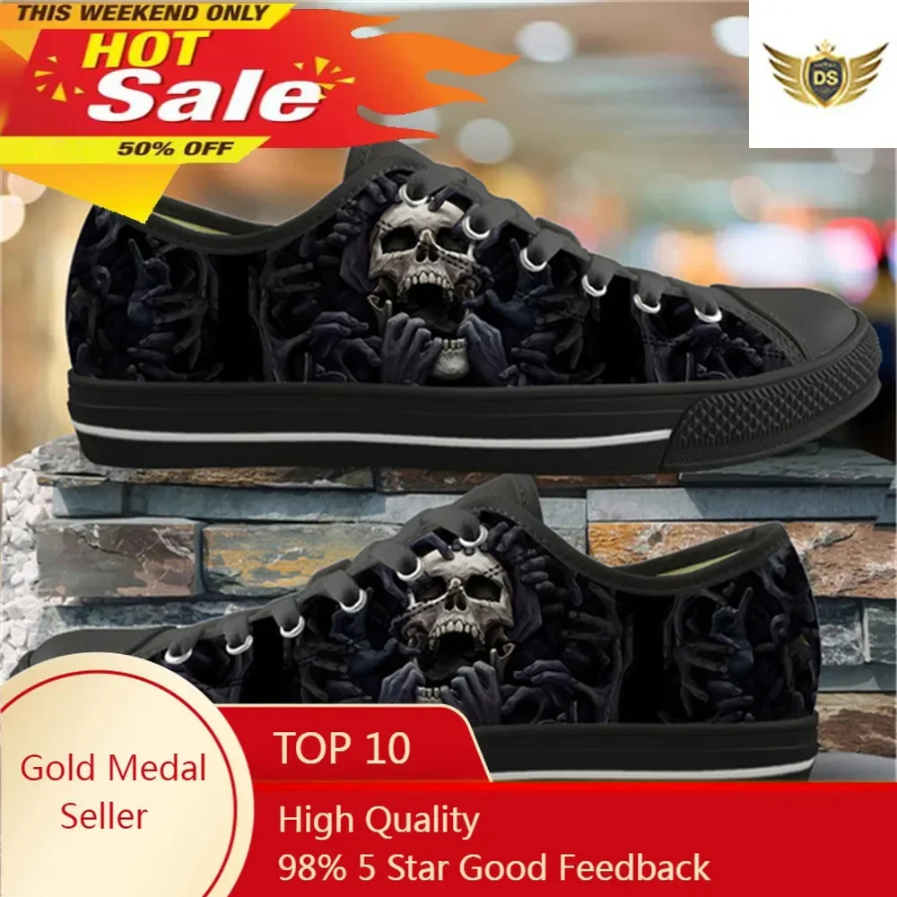 

Sugar Skull Queen Patterns Women's Shoes Low Top Canvas Shoes Female Lace Up Footwear Ladies Comfortable Sneaker