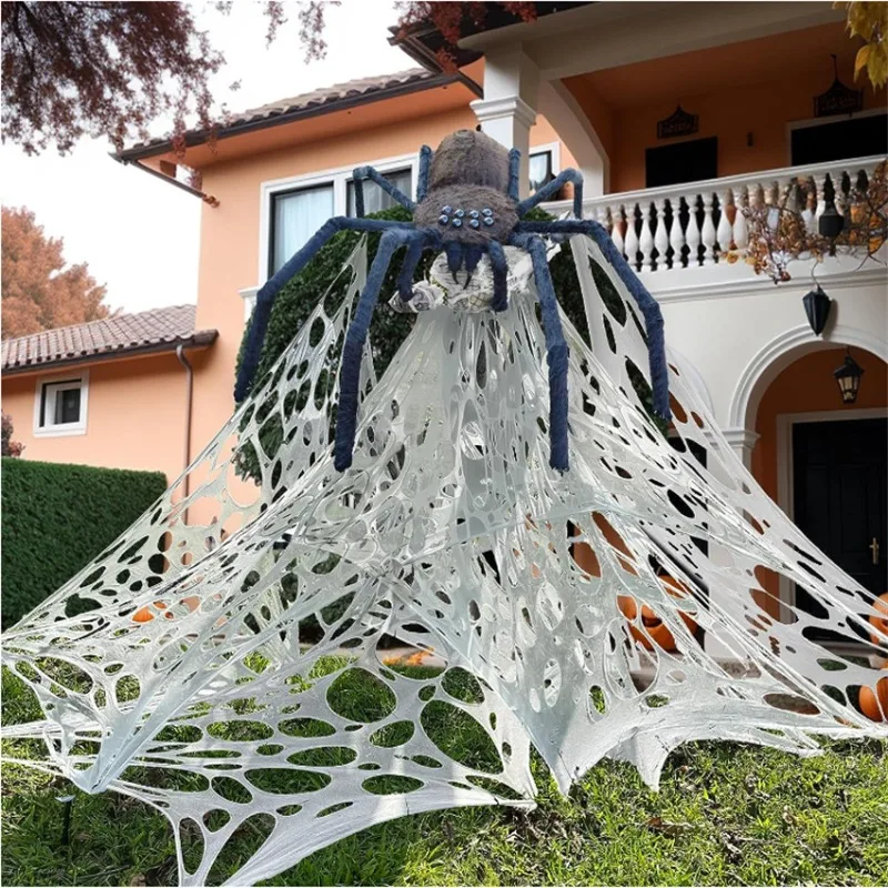 

Halloween Cobweb Netting 2/4M Giant Stretchy Spider Web Scary Outdoor Decor for Haunted House Ripped Prop Durable Party Supplies