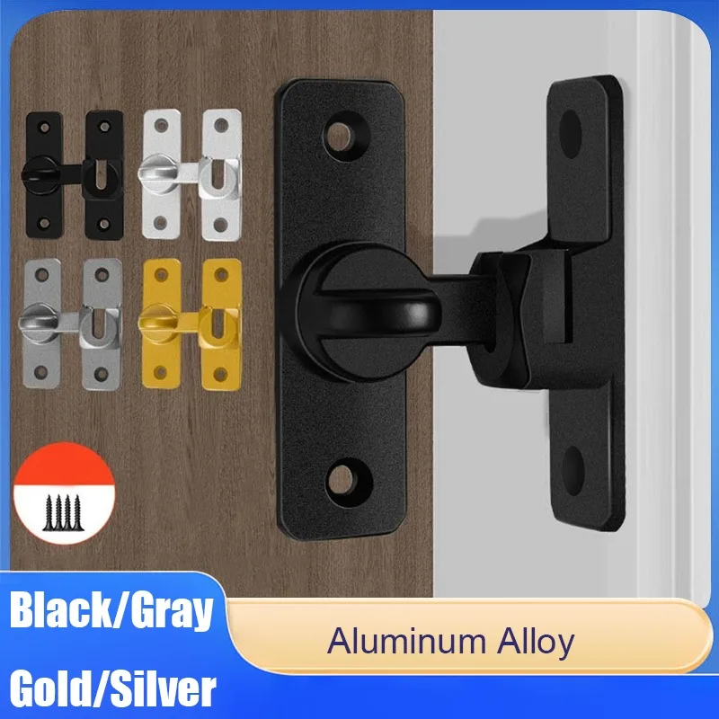 

1PCS Flip Barn Door Lock 90/180 Degree Door Bolt Lock Aluminum Alloy Cabinet Door Latch for Home Use DIY Hardware Accessories