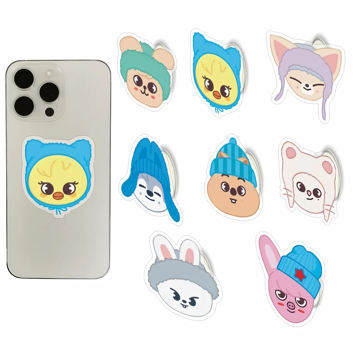Marchandises d'idols Stray Kids, marchandises d'anime, support de téléphone rétractable transparent en acrylique, cadeau pour fans, accessoires SKZOO