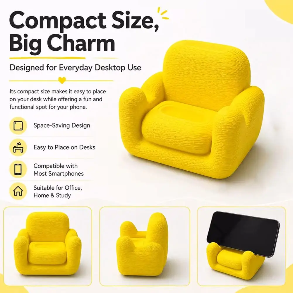 Cute Mini Sofa Phone Holder Chair Stand Desktop Plastic Support Bracket Decorative Ornament Kawaii Gift For iPhone Samsung