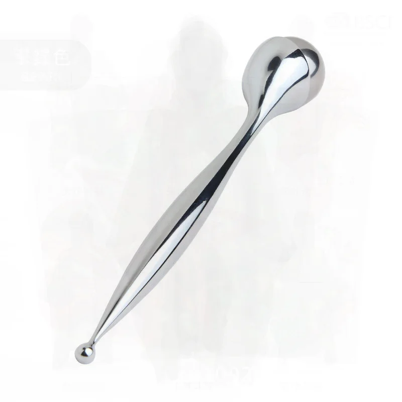 Strumento per massaggio oculare con rotazione a 360 gradi Strumento per la cura degli occhi in stick per crema per gli occhi in acciaio inossidabile argento per la terapia di bellezza del viso