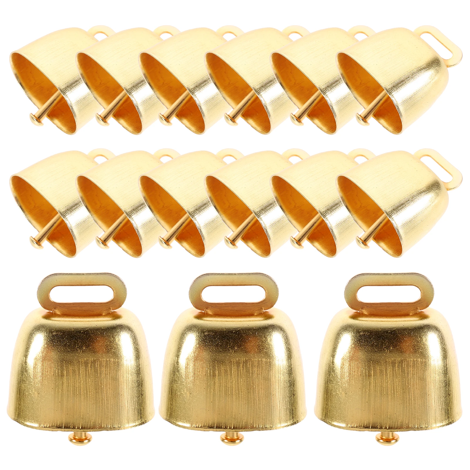 

15pcs Pet Bells 35mm Small Golden Cow Bells Farm Metal Ringing Christmas Craft DIY Goat Bell Long Distance Horse Bell