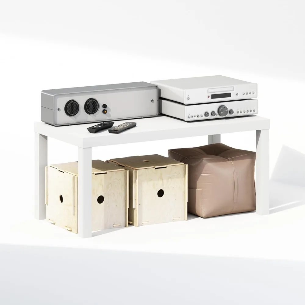 

Modern TV Stand for 43 Inch TVs, White Entertainment Center with Storage, Durable Wood Table for Living Room