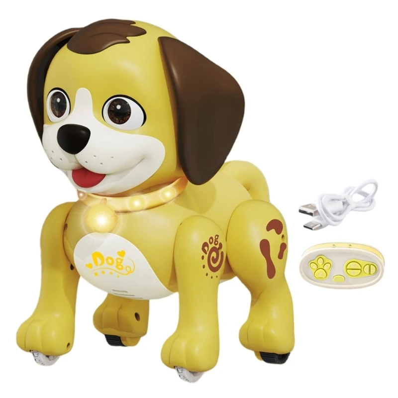 Electric Singing Toy Walking Animal with LED Music Remote Control Dog Toy