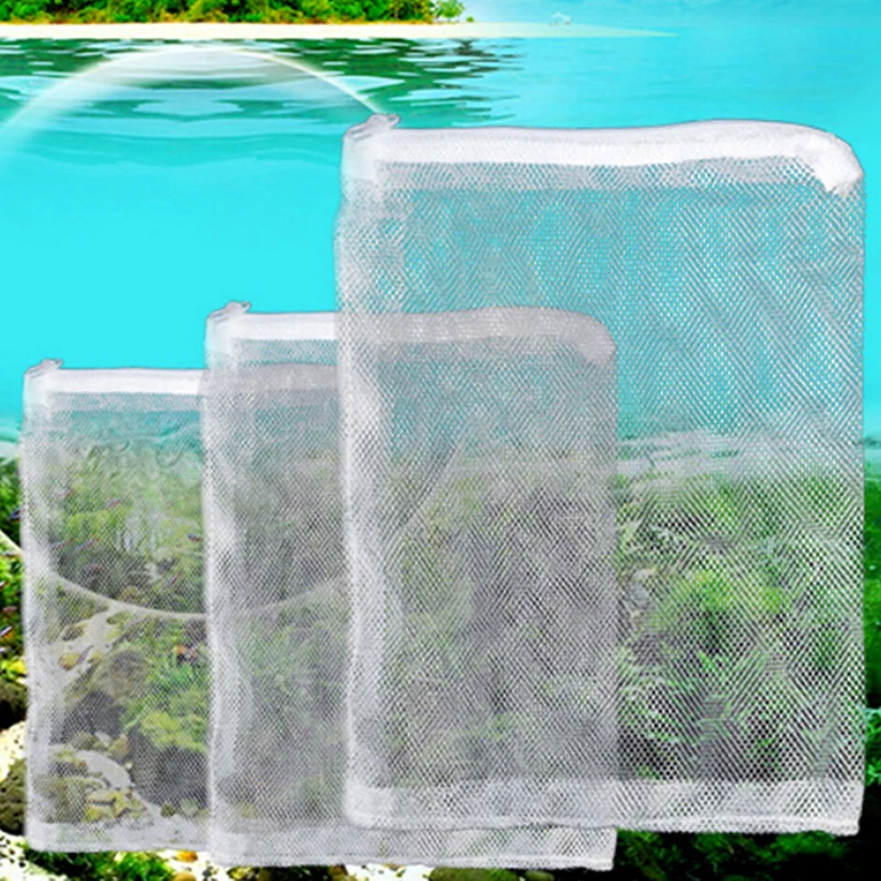 1x aquarium filter zipper mesh bag fish tank zipper filter bag