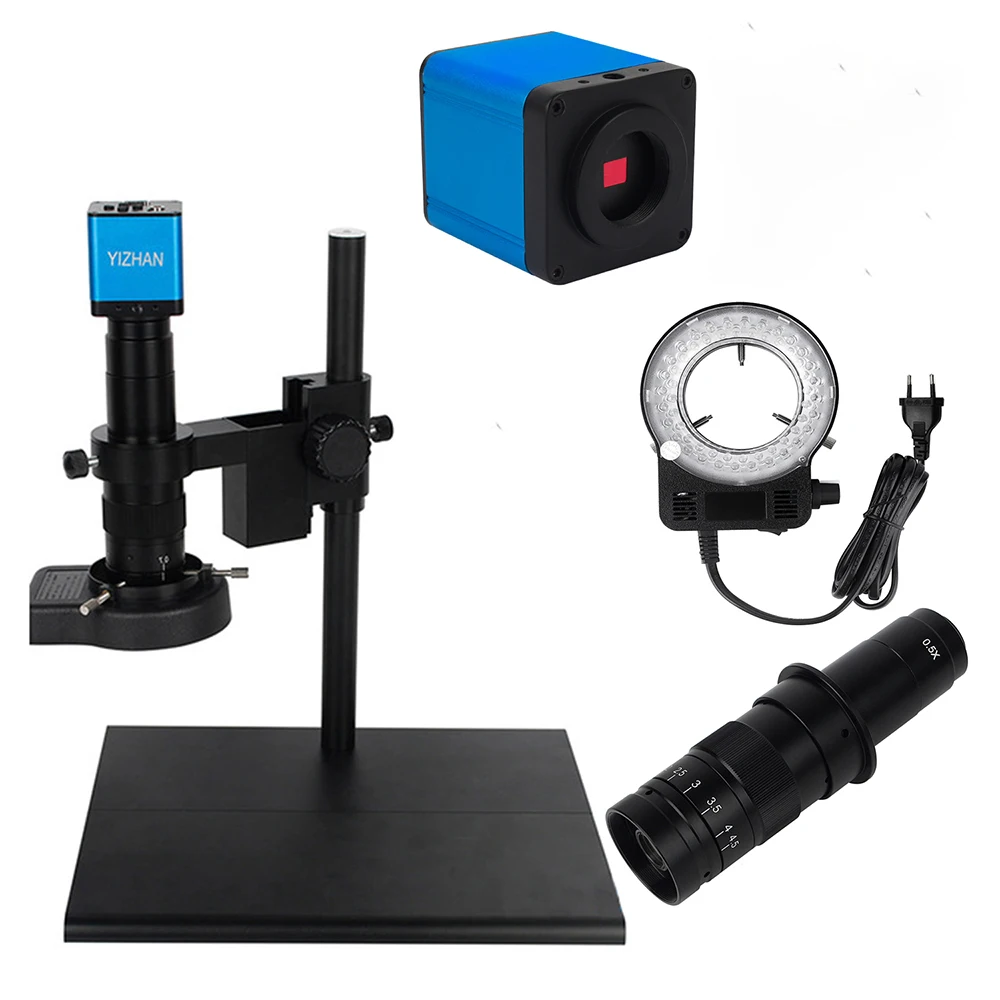 

Цифровой микроскоп HD-MI, 2-мегапиксельная видеокамера с цифровым микроскопом, объектив с фокусировкой 180x, C-крепление + светодиодная подсветка + большая подставка для верстака